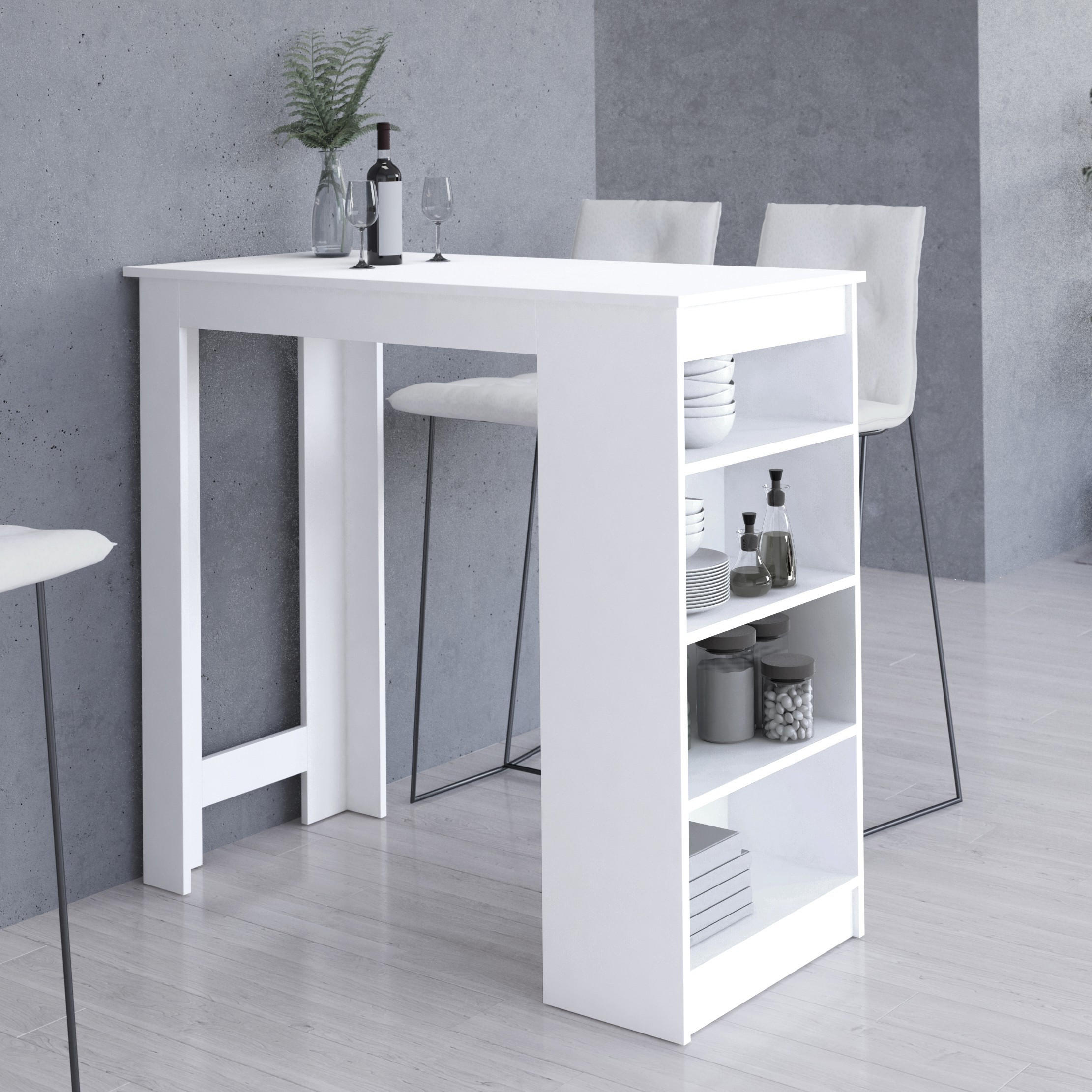 BARTISCH Weiß 115x103x50 cm - Weiß, Holzwerkstoff (50/115/103cm) - Akord