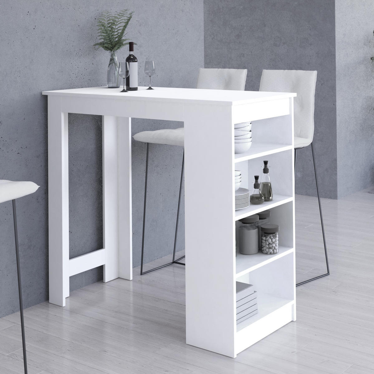 BARTISCH Weiß 115x103x50 cm - Weiß, Holzwerkstoff (50/115/103cm) - Akord