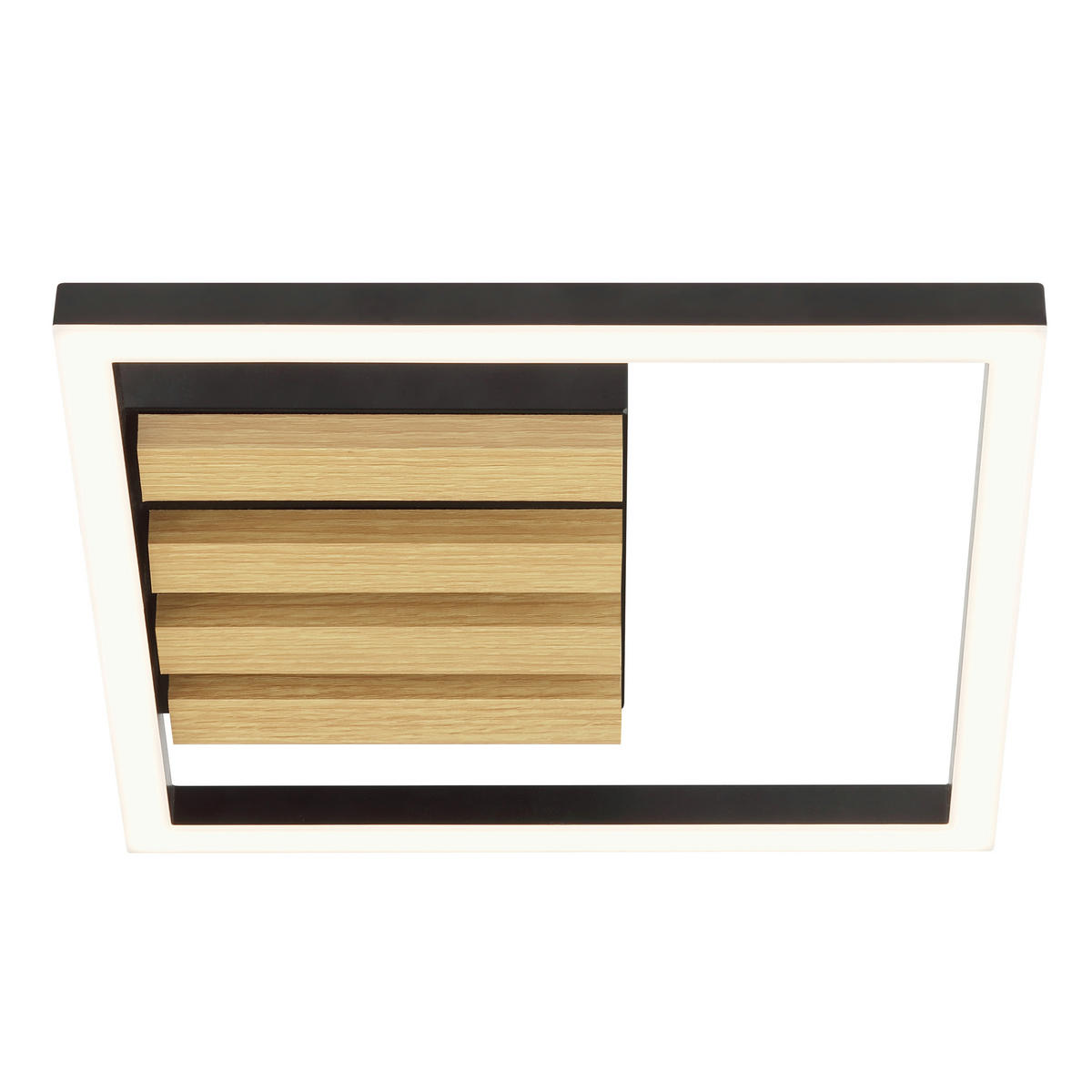 LED DECKENLEUCHTE Calma Schwarz/Holz 27,5/27,5/4,7 cm - Multicolor, Holz (27.5/27.5/4.7cm) - Brilliant