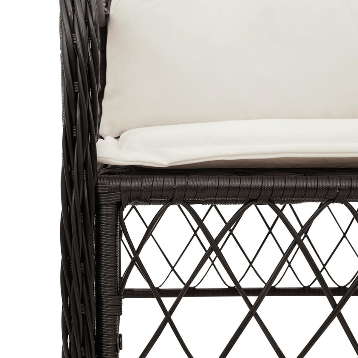 GARTENSTÜHLE Mit Kissen 2er Set Schwarz Poly Rattan - Schwarz, Kunststoff (58.5/86/67cm) - vidaXL