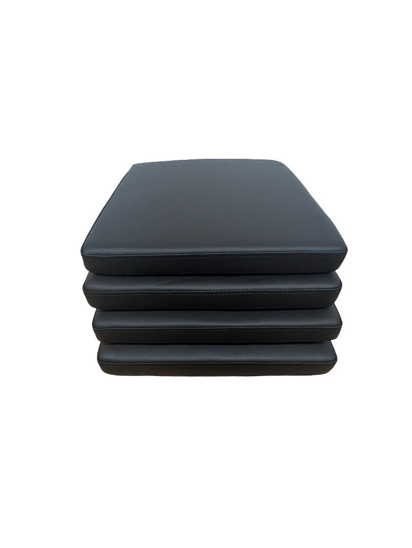 SITZKISSEN Larissa PUs 4 Set - Schwarz, Textil (42/46/5cm) - Sedex