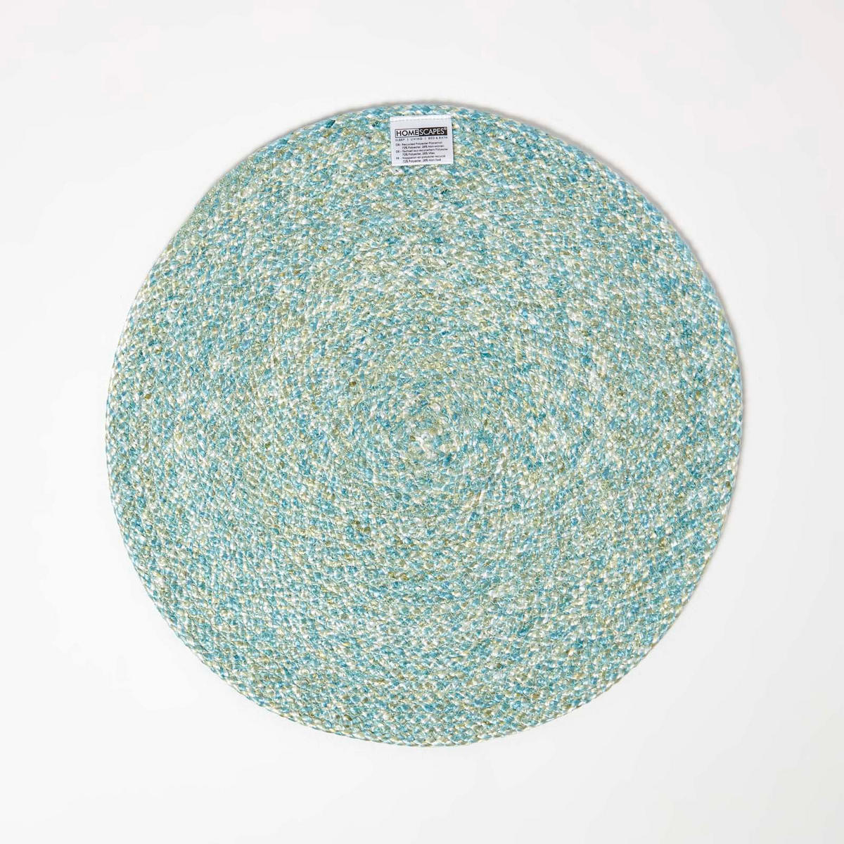TISCHSET grün im 4er-Set, Platzsets rund geflochten, 40 cm - Grün, Textil (40/40cm) - Homescapes