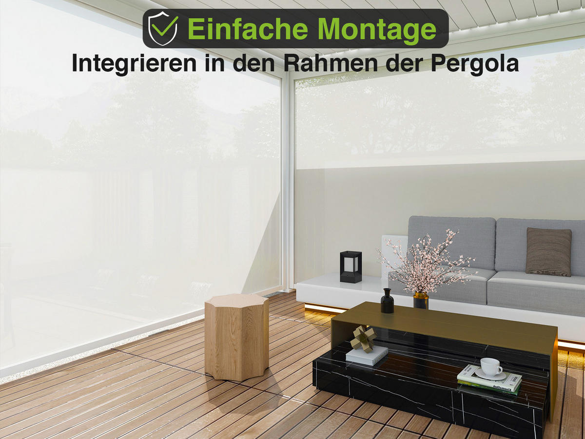 SONNENROLLO für Deluxe Pergola 360cm Weiß - Weiß, Metall (360/236/4cm) - WEIDE