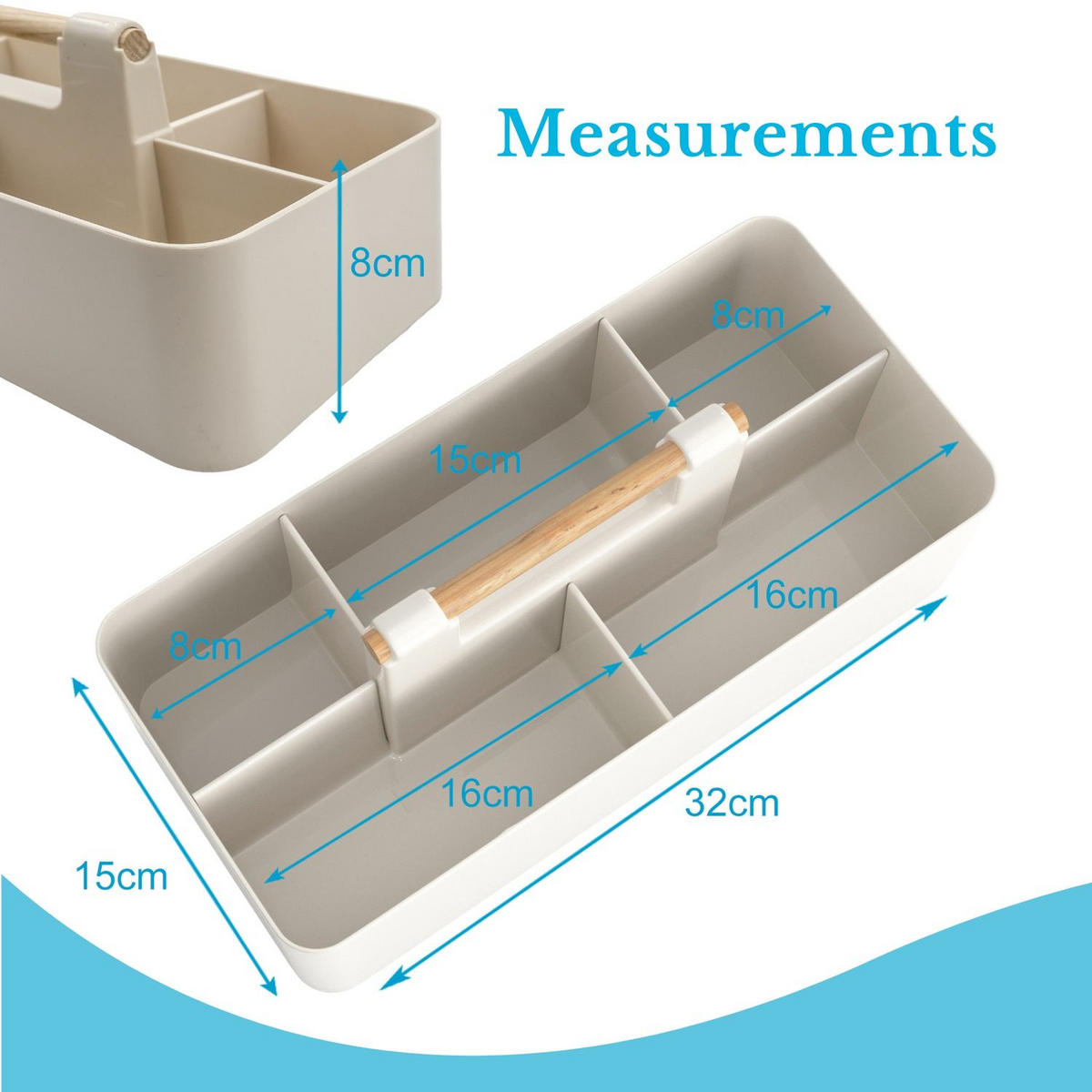 MAKE UP ORGANIZER 32/15.5/8 cm (Weißgrau) - Weiß, Kunststoff (15.5/8/32cm) - Intirilife