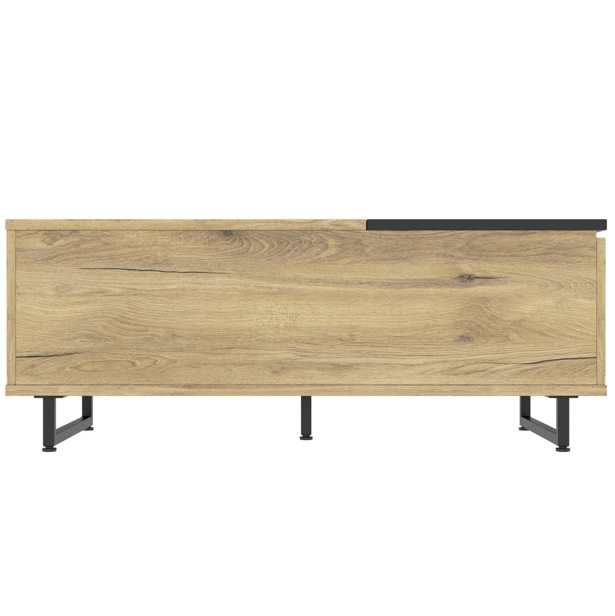 COUCHTISCH 103,5/50/27,5 cm mit Lift-Top, LED-Bodenlicht und Stauraum, Holzwerkstoff/Metall, Natur - Naturfarben, Holzwerkstoff (103.5/50/27.5cm) - Redom