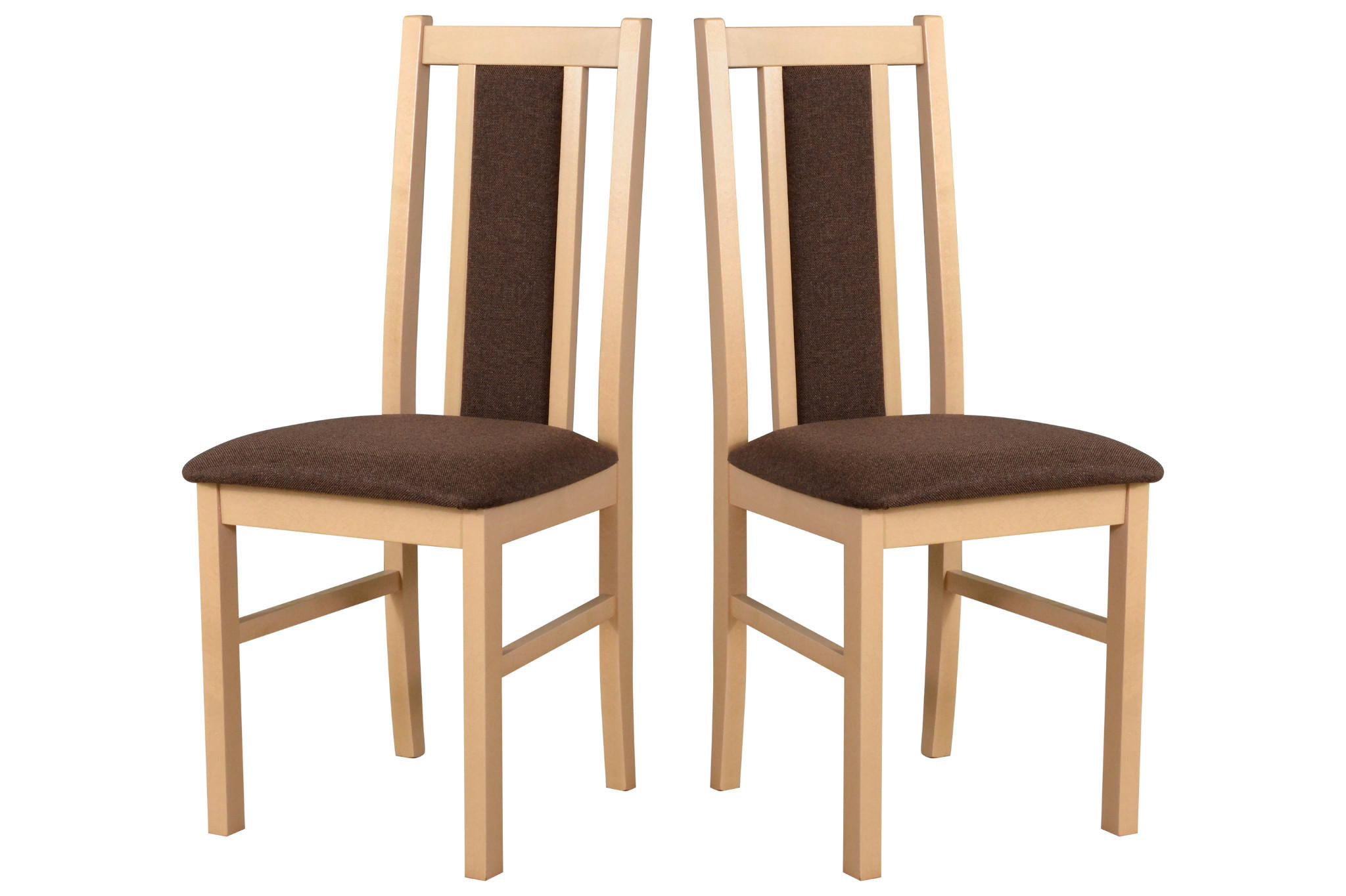 STUHL 2er Set BOS 14, sonoma - Braun/Sonoma Eiche, Holz (43/94/40cm) - Leaf Design