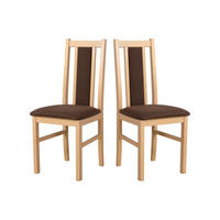 STUHL 2er Set BOS 14, sonoma - Braun/Sonoma Eiche, Holz (43/94/40cm) - Leaf Design