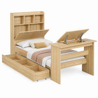 BETT mit Stauraum 90x200 cm Holzoptik Natural - Naturfarben, Holz (90/200cm) - Meubliv