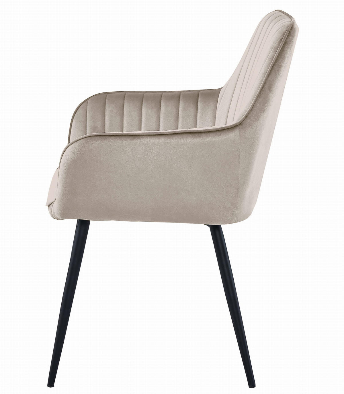 ESSZIMMERSTUHL SELO dunkelbeiger Sitz, schwarze Beine - Beige/Schwarz, Textil (55/83.5/45.5cm) - Valora