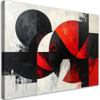 LEINWANDBILD 3D und geometrisch 90x60cm - Rot, Textil (90/60cm) - Feeby