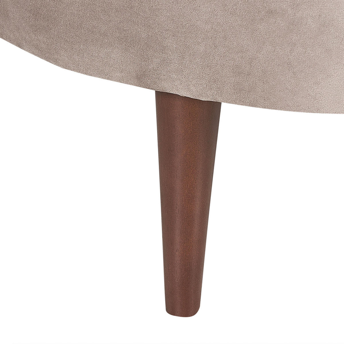 CHAISELONGUE Samtstoff taupe rechtsseitig Chaumont - Dunkelbraun/Beige, Textil (168/75/74cm) - Beliani