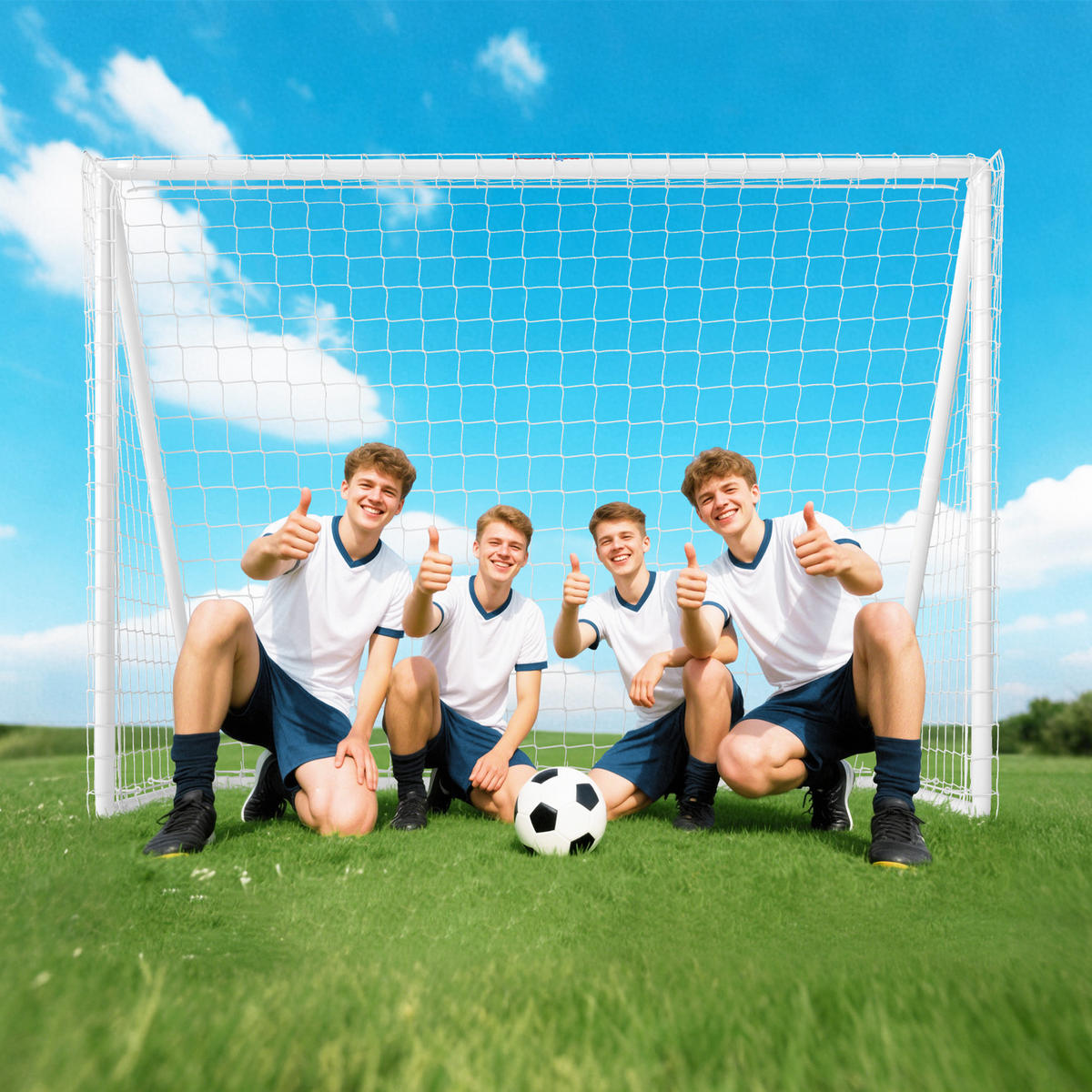 FUSSBALLTOR für Jugendliche & Erwachsene 240 x 90 x 180 cm wetterfest - Weiß, Kunststoff (90/240cm) - SPORTNOW