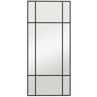 WANDSPIEGEL Glas Metall Schwarz - Schwarz, Glas (2/110/50cm) - HOMCOM