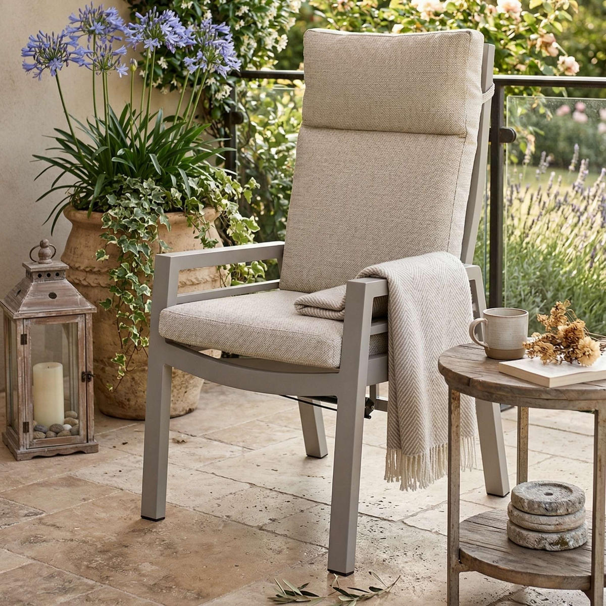 GARTENSTUHL Sevilla 2er Set - Beige, Metall (60/109/67cm) - Mr. Deko