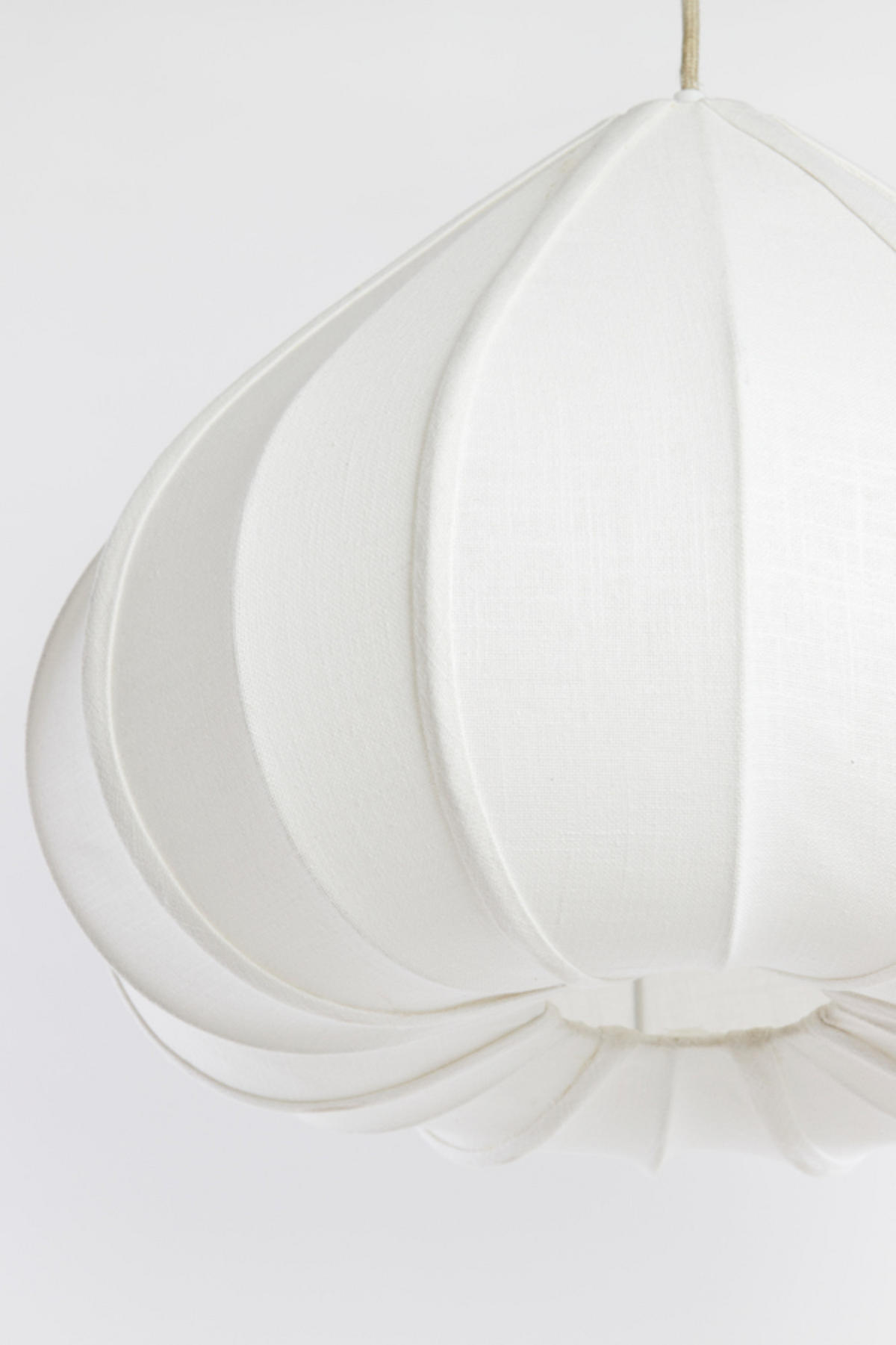 HÄNGELAMPE Zubeda Weiß Ø49/36 cm - Weiß, Textil (49/49/36cm) - Light & Living