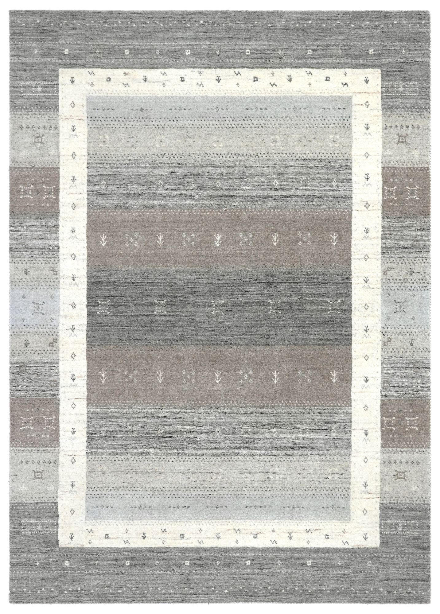 HANDWEBTEPPICH Memu 250x350 cm - Silberfarben, Textil (250/350cm) - THEKO