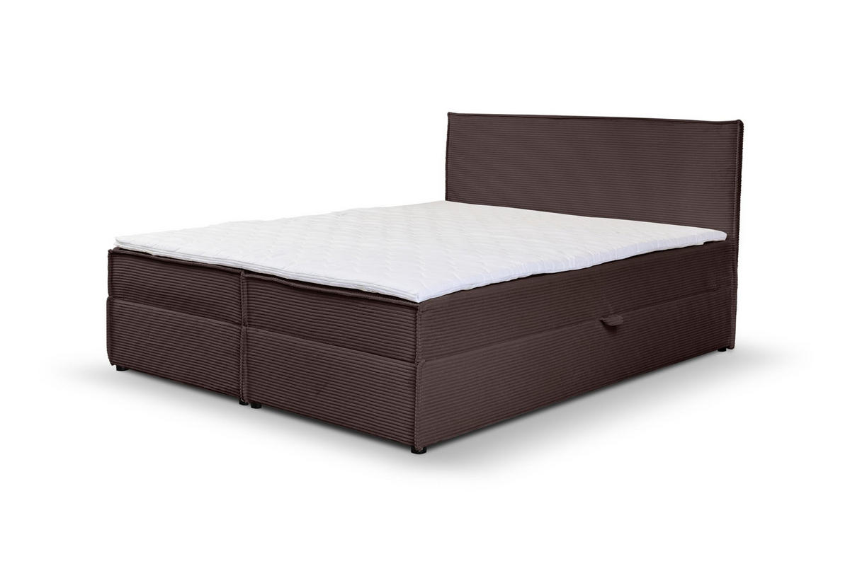 BOXBETT GLORIA mit Bettkästen H2/H3 Matratze 140 x 200 cm - Braun, Holzwerkstoff (140/200cm) - VENASI MÖBEL