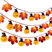 3M 20LED Halloween Deko Herbst Ahornblatt Girlande Lichterkette für Halloween Theme Erntedankfest Weihnachtsfeiern - Multicolor, Kunststoff (300cm) - Kaket