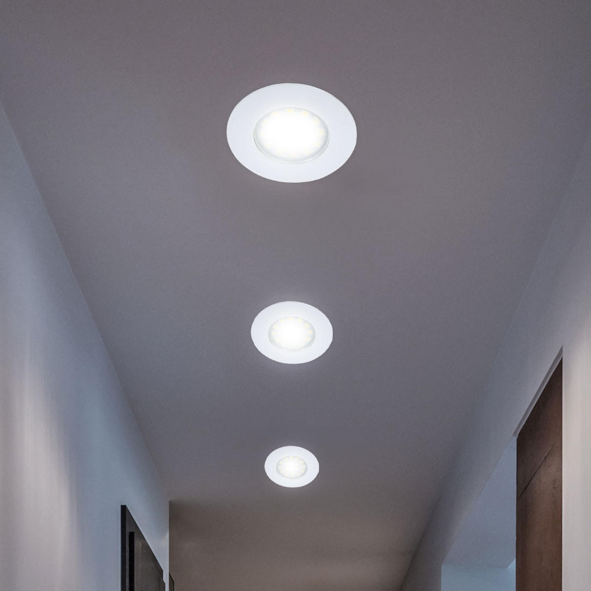 LED EINBAUSTRAHLER Weiß Rund Modern 3er Set - Weiß, Metall (7/7/1.2cm) - Globo Lighting