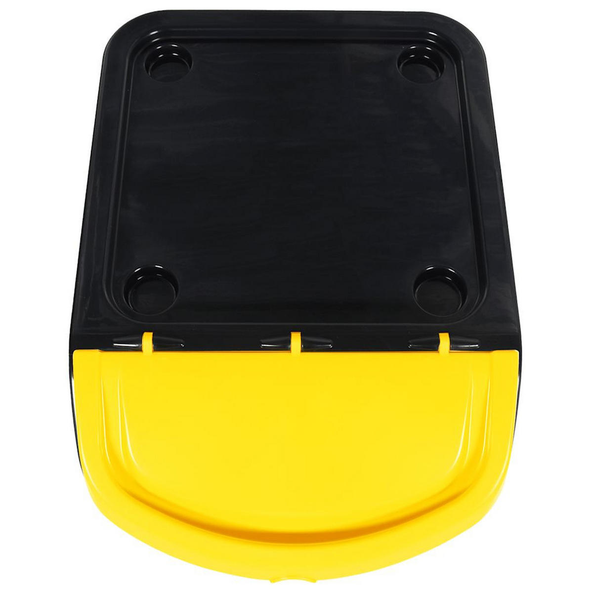 3ER Set Abfallbehälter mit Deckeln - 3x26L Stapelmülleimer | Abfalleimer 78L, Schwarz - Schwarz, Kunststoff (43.5/32.5/31cm) - DELUKE