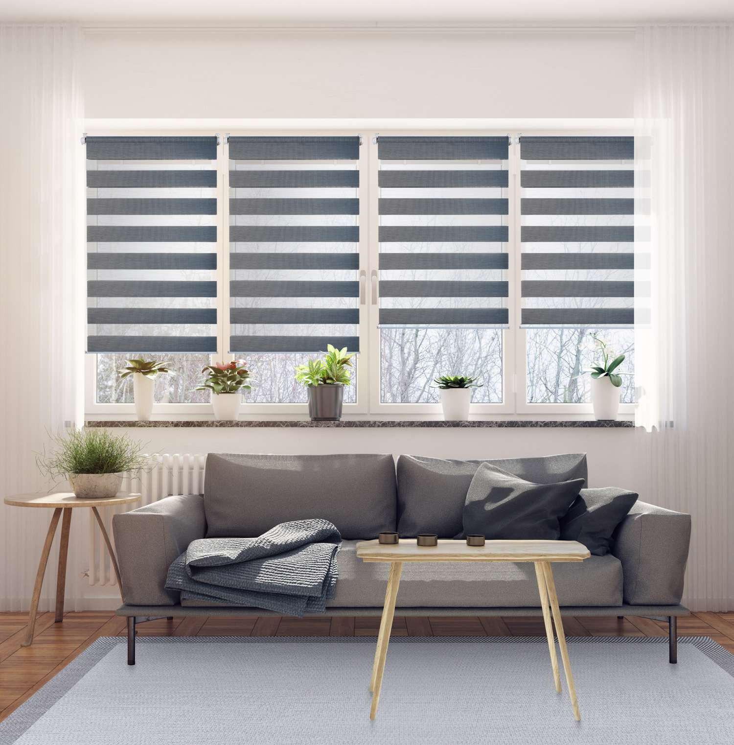 DOPPELROLLO Silber, 150 cm x 180 cm - Silberfarben, Kunststoff (150/180cm) - STORESDECO