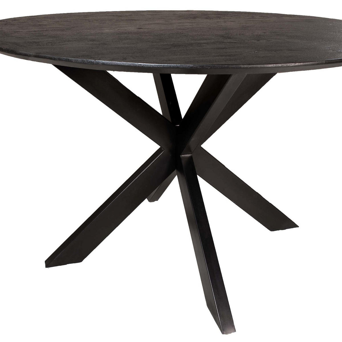 ESSTISCH rund aus Mangoholz 120cm, schwaz - Schwarz, Holz (120/120/76cm) - Giga Meubel