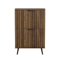 SCHUHSCHRANK Walnuss 60/24/95 cm - Walnussfarben, Holzwerkstoff (60/95/24cm) - PANGIVO