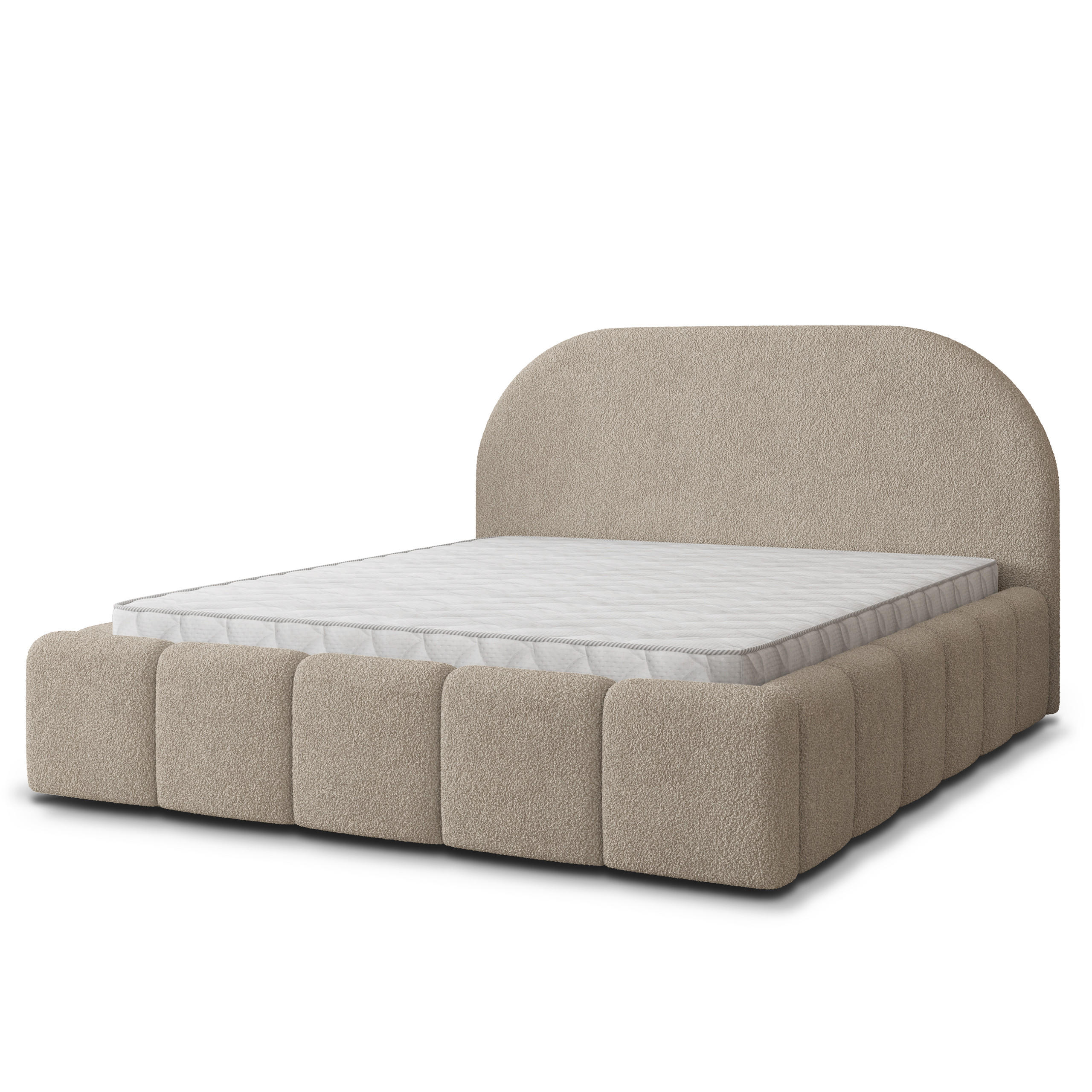 POLSTERBETT FLUSSO 160x200 cm mit Bettkästen - Beige - Beige, Holz (160/200cm) - MASSENO