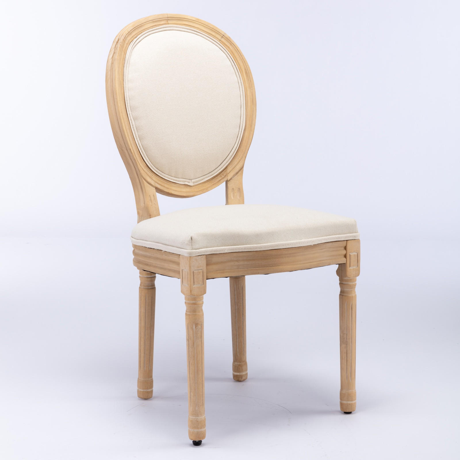 ESSZIMMERSTUHL 2er-Set mit Leinenbezug und Holzrahmen, Beige - Beige, Textil (59.5/95/49cm)