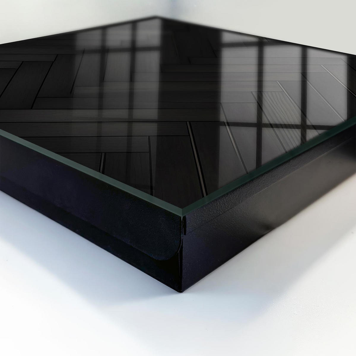 SCHLÜSSELBOX Schwarz 30x30 cm- Türöffnung nach rechts - Dunkle Eleganz - Schwarz, Metall (30/30/5cm) - TULUP