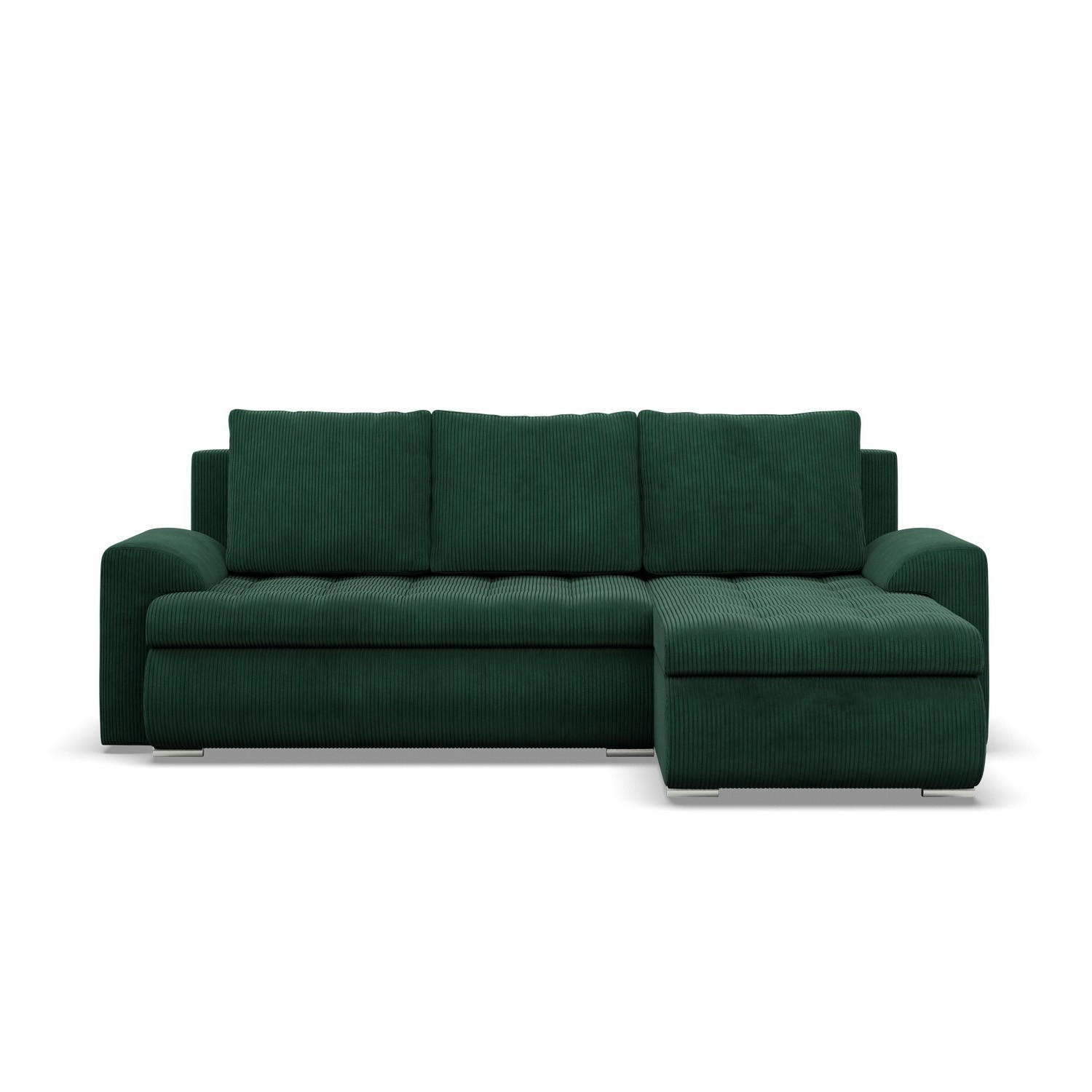 ECKSOFA RECHTS MIT SCHLAFFUNKTION FORESTA, Cord - Dunkelgrün - Dunkelgrün, Textil (230/159cm) - Mebligo