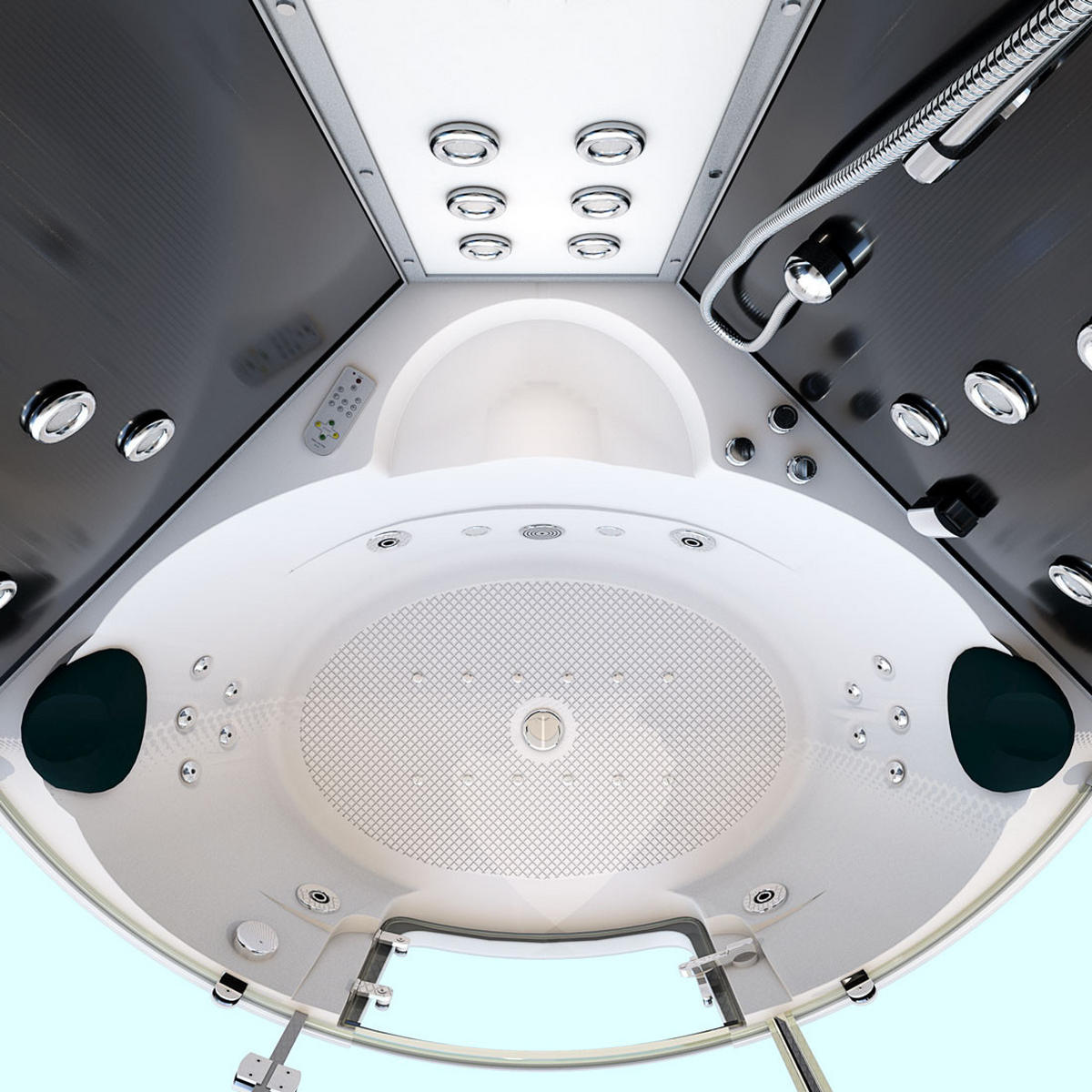 WHIRLPOOL Dampfdusche K70-SW-EH - Schwarz, Glas/Kunststoff (150/217/150cm) - AcquaVapore by Sandra Jentho