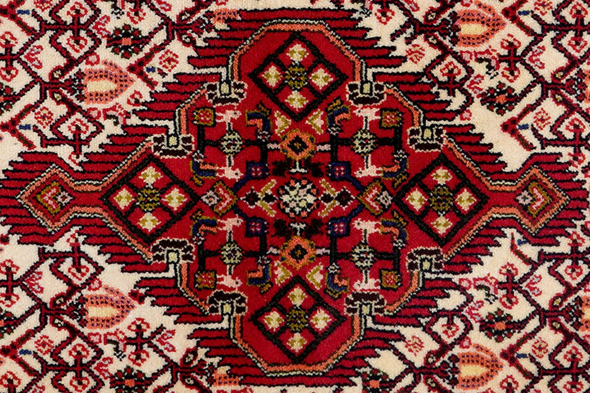 ORIENTTEPPICH handgeknüpft Assadabad Beige, Rot 193/80 cm Schurwolle - Beige/Rot, Textil (80/193cm) - Looma