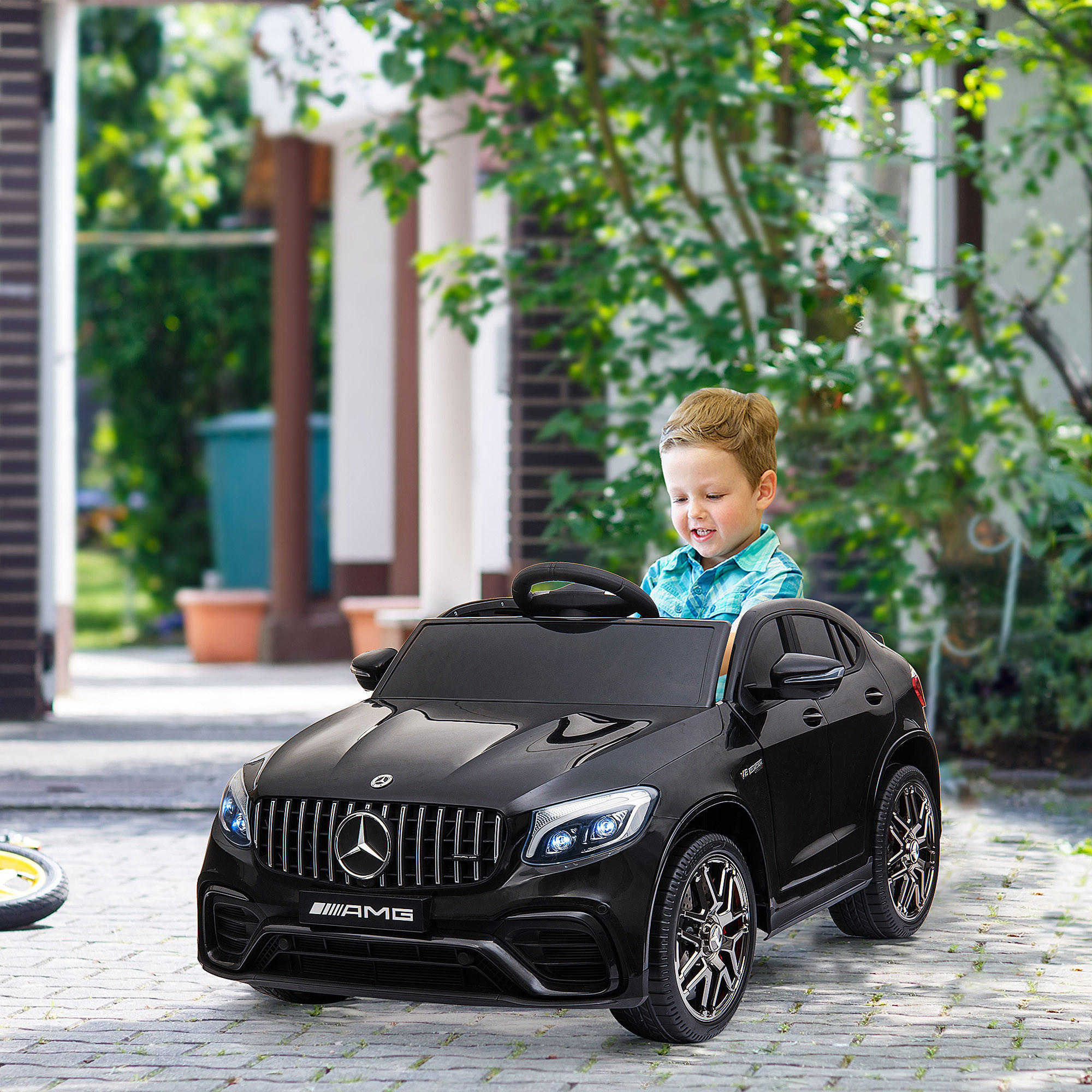 KINDERFAHRZEUG Fernbedienung Elektroauto Mercedes-Benz MP3 37-60 Monate 2 Farben - Schwarz, Kunststoff (115/70/55cm) - HOMCOM