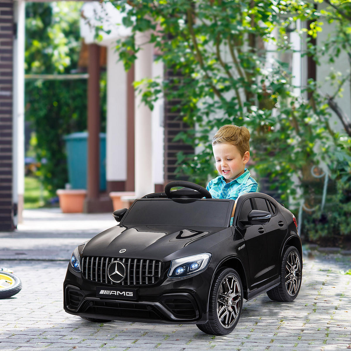 KINDERFAHRZEUG Fernbedienung Elektroauto Mercedes-Benz MP3 37-60 Monate 2 Farben - Schwarz, Kunststoff (115/70/55cm) - HOMCOM