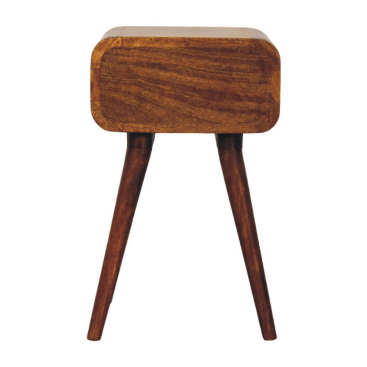 NACHTTISCH Massivholz Avora Mini Kastanienbraun, 1 Schublade - Dunkelbraun/Messingfarben, Mangoholz/Holz (30/49/30cm) - Artisan Furniture
