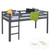 HOCHBETT Lattenrost Matratze 90/200 cm Grau - Grau, Holz - Homestyle4u