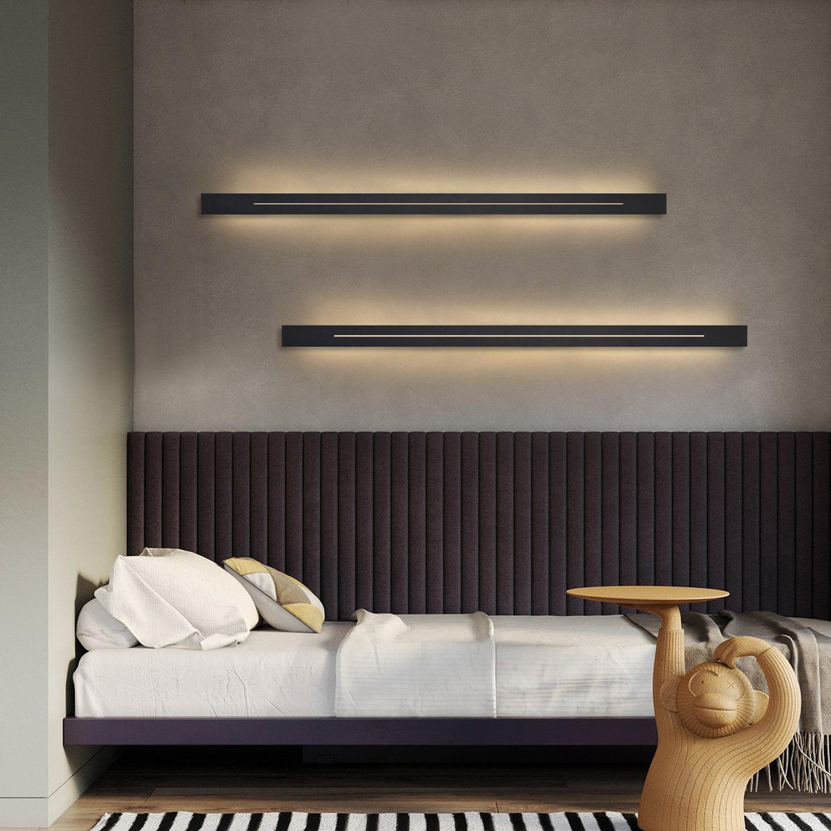 LED-WANDLEUCHTE Luminescent 100/5/4 cm - Schwarz, Metall (5/4/100cm) - ZMH