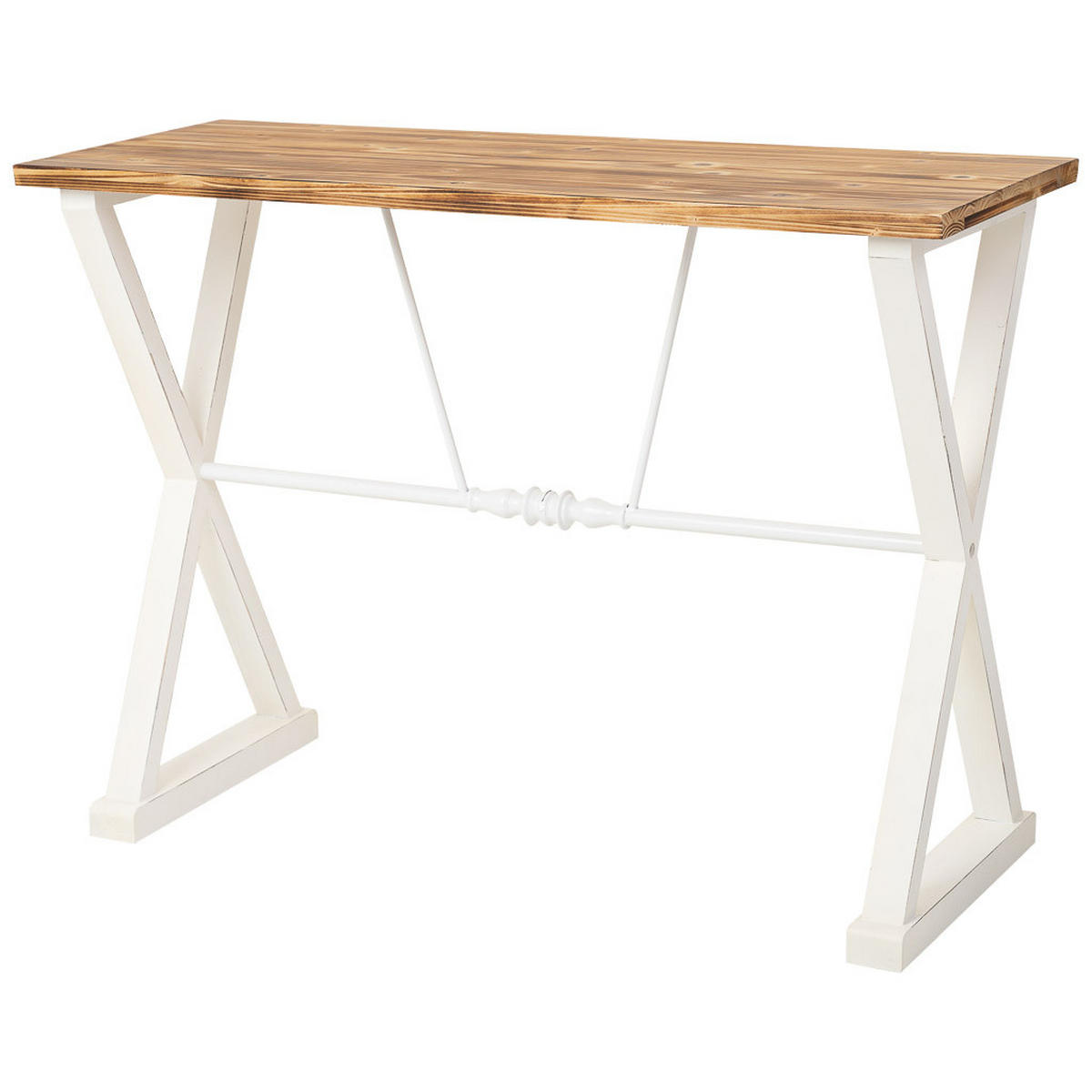 KONSOLENTISCH aus Metall und Holz, weiß, 106x40x77cm - Weiß, Holz (78.5/108/42cm) - Wanderlust