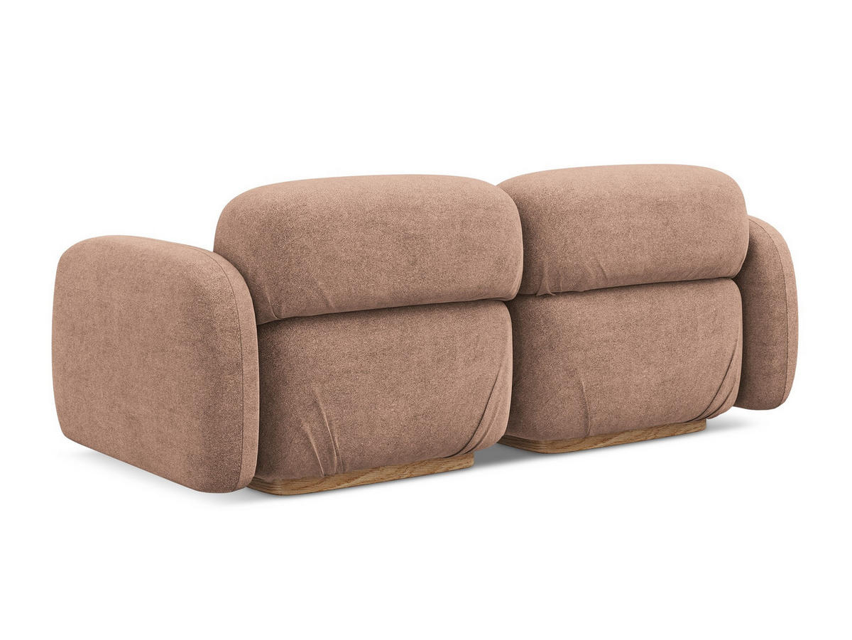 3-SITZER SOFA Bouclé Stoff Pink - Pink/Hellrosa, Holz/Textil (190/73/95cm) - Makamii