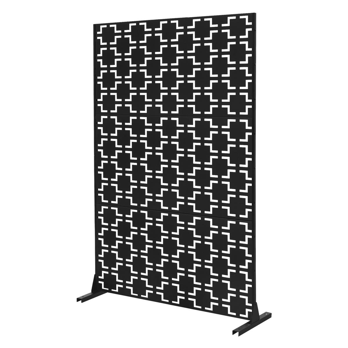 METALL-SICHTSCHUTZ Milano 120x180 cm Schwarz aus Stahl - Schwarz, Metall (120/183cm) - ML-DESIGN