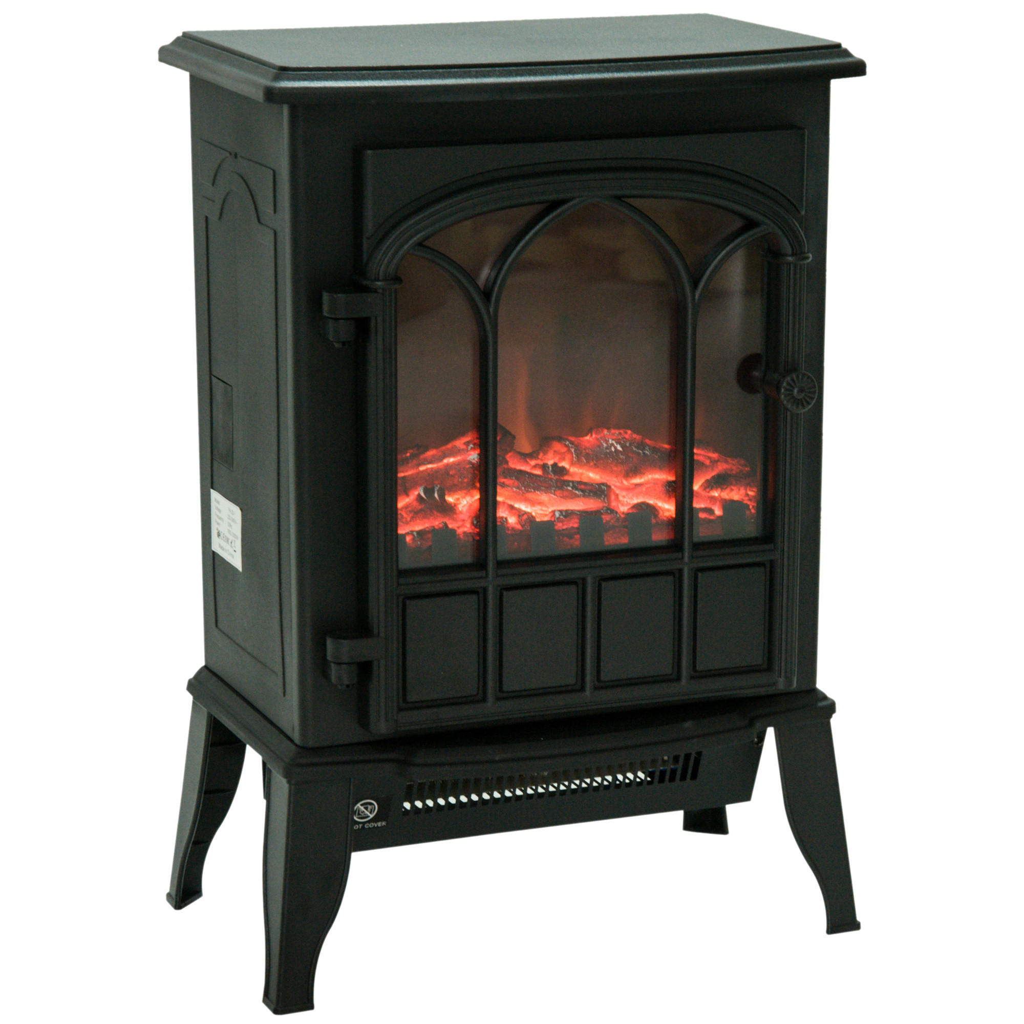 ELEKTROKAMIN DE-17002 mit LED-Flammeneffekt Schwarz - Schwarz, Metall (39/56.5/23cm) - ComfortXL