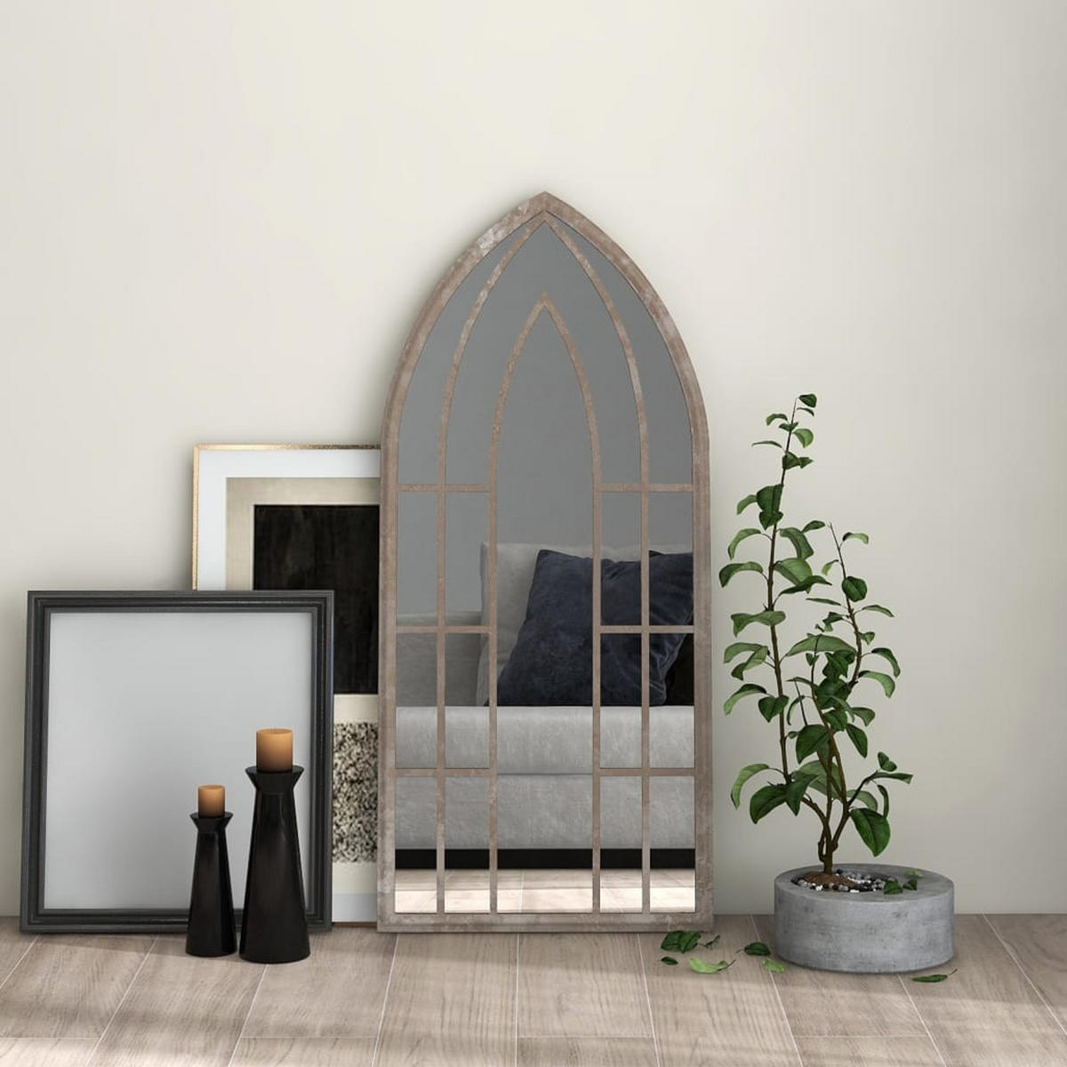 SPIEGEL Sandfarben 100x45 cm Eisen für den Innenbereich - Creme, Metall (100/45/1cm) - furnicato