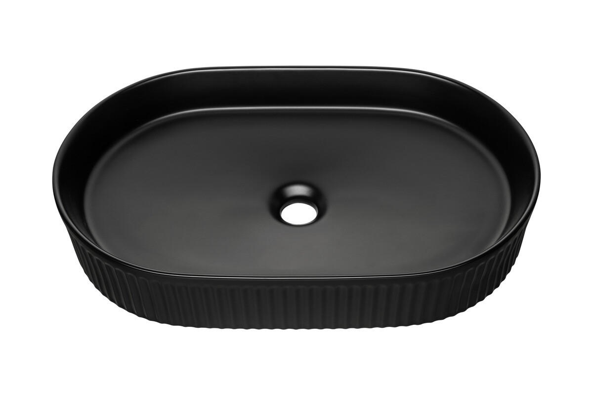 AUFSATZWASCHBECKEN 56 cm - BEYOND 3 BM289 in Schwarz/Matt - Schwarz, Keramik (56/10/36cm)