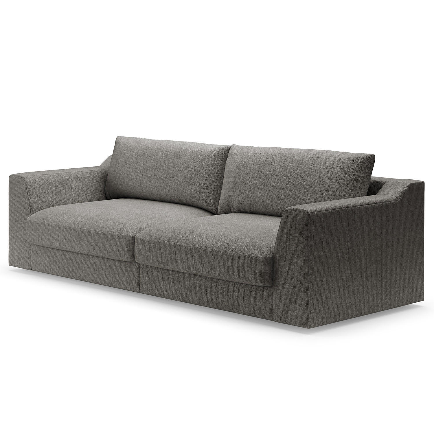 BIG-SOFA - Grau, Kunststoff/Textil (274/90/112cm) - home24
