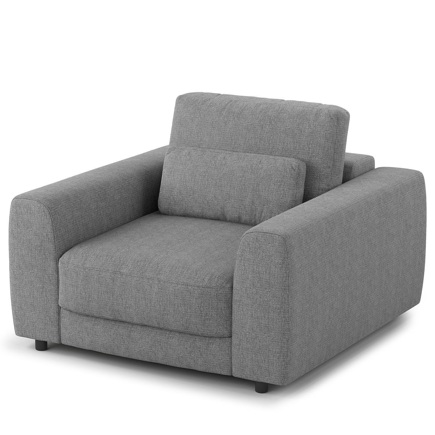 SESSEL - Silberfarben/Schwarz, Kunststoff/Textil (116/80/117cm) - home24