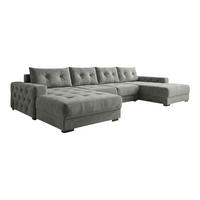 ECKSOFA MODENA 320 cm x 185 cm – Stoff: CASABLANCA Grau 14 Farbe: Grau - Grau, Textil (320/185cm) - A&J MöbelLand