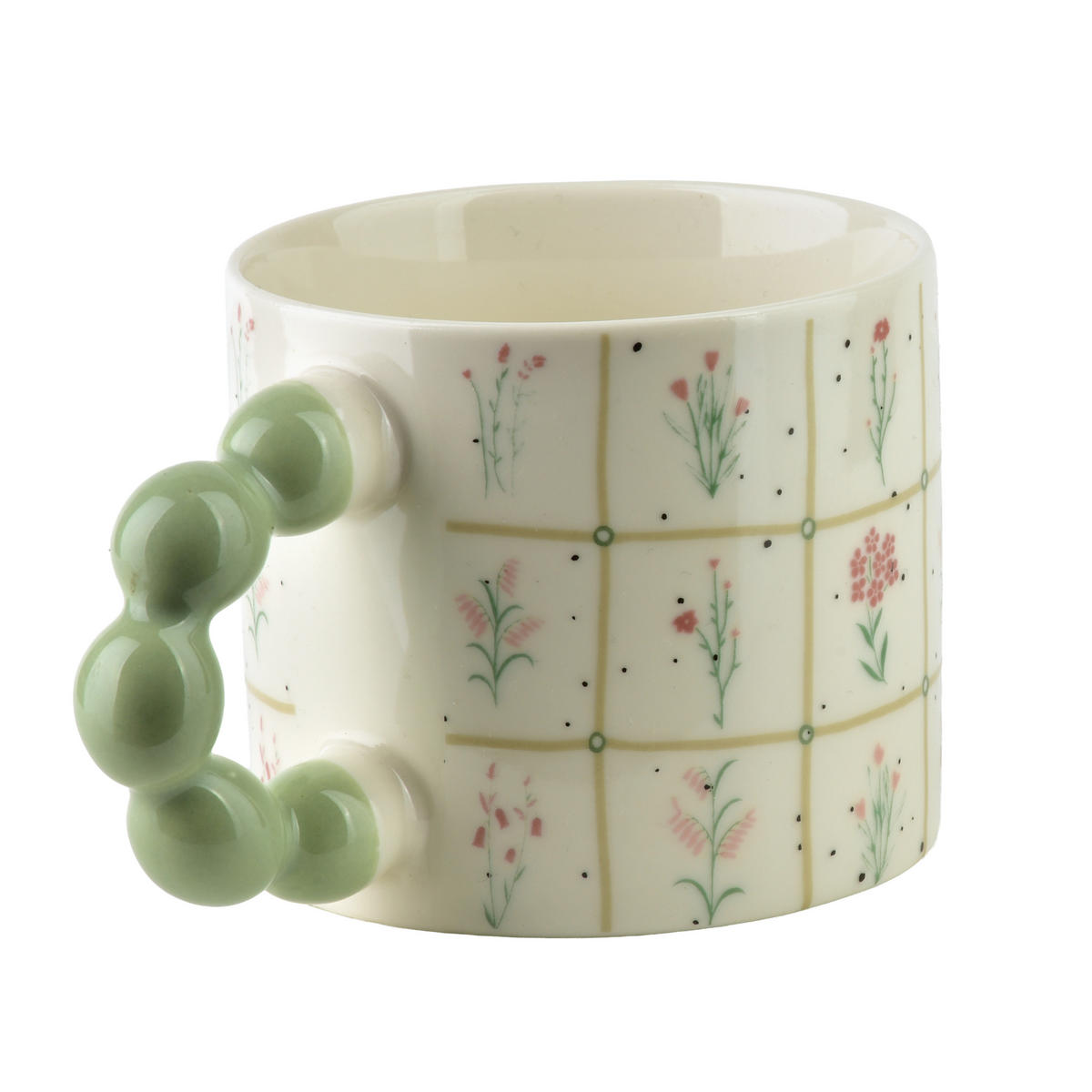 HRNEK NARIA, porcelán, zelená pastelová, 9/14/8 cm - zelená barva, keramika (0.35L) - Mondex