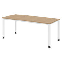 SCHREIBTISCH Serie-H 80/180/74 cm in Eichefarben/Weiß - Eichefarben/Weiß, Holzwerkstoff (80/180/74cm) - bümö