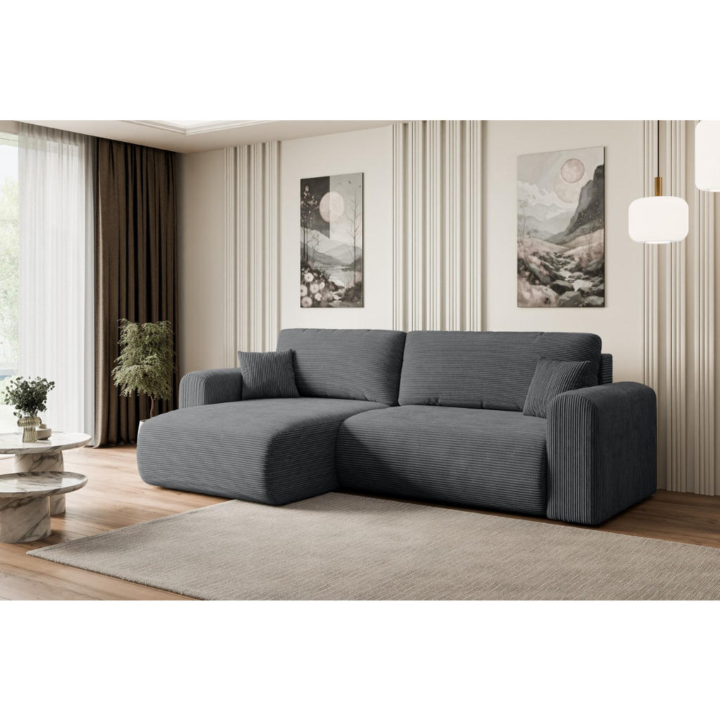 Thumbnail - Altdecor Ecksofa, Dunkelgrau, Textil, 4-Sitzer, L-Form, 272x145 cm, Wohnzimmer, Sofas & Couches, Wohnlandschaften, Eckso...
